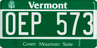 VT license plate OEP573