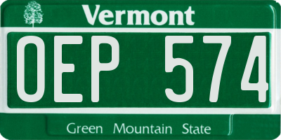 VT license plate OEP574