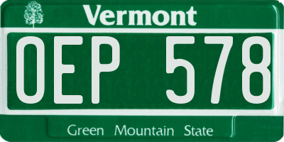 VT license plate OEP578
