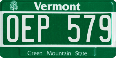 VT license plate OEP579