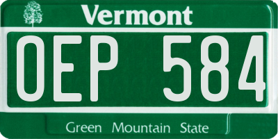 VT license plate OEP584