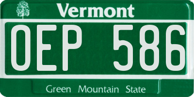 VT license plate OEP586