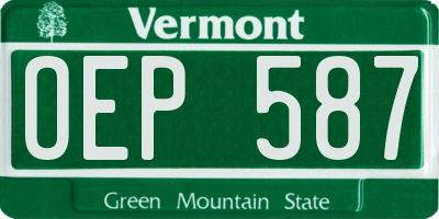 VT license plate OEP587