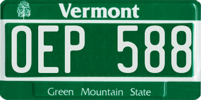 VT license plate OEP588