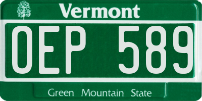 VT license plate OEP589