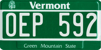VT license plate OEP592