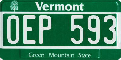 VT license plate OEP593