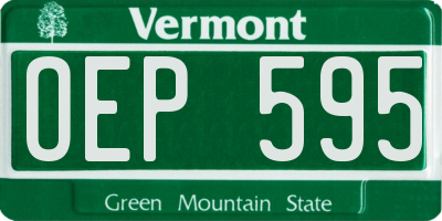 VT license plate OEP595