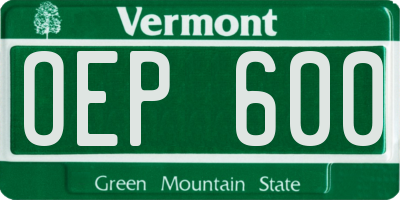 VT license plate OEP600
