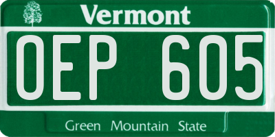 VT license plate OEP605