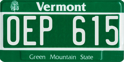 VT license plate OEP615