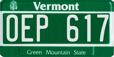 VT license plate OEP617