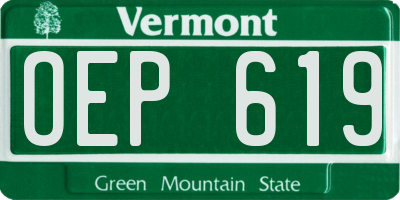 VT license plate OEP619