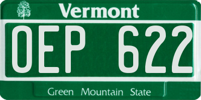 VT license plate OEP622