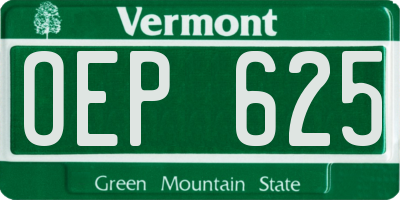 VT license plate OEP625