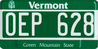 VT license plate OEP628
