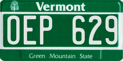 VT license plate OEP629