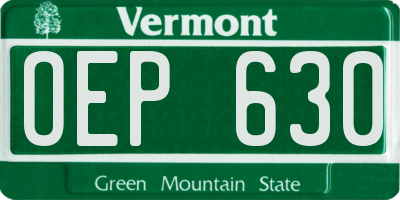 VT license plate OEP630