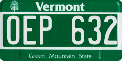 VT license plate OEP632