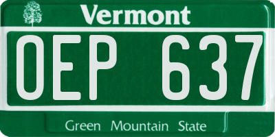 VT license plate OEP637