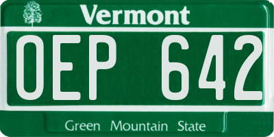 VT license plate OEP642