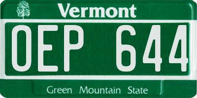 VT license plate OEP644