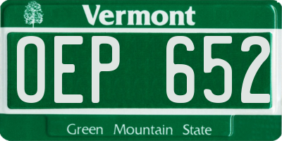 VT license plate OEP652