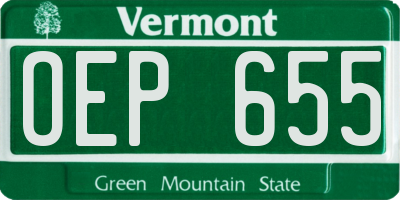 VT license plate OEP655