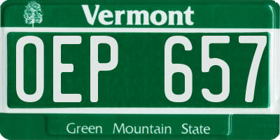 VT license plate OEP657