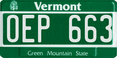 VT license plate OEP663