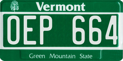 VT license plate OEP664