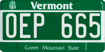 VT license plate OEP665