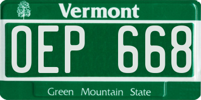 VT license plate OEP668