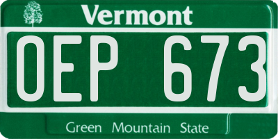 VT license plate OEP673