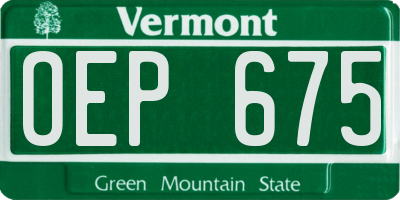 VT license plate OEP675