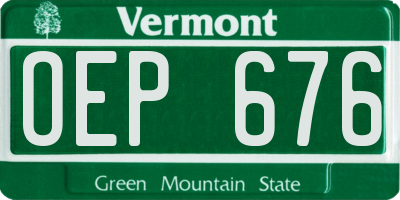 VT license plate OEP676