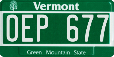 VT license plate OEP677
