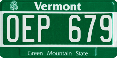 VT license plate OEP679