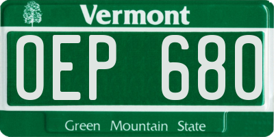 VT license plate OEP680