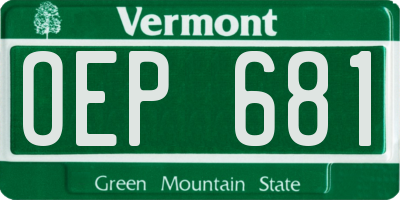 VT license plate OEP681