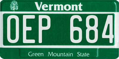 VT license plate OEP684