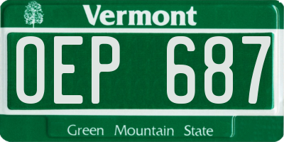 VT license plate OEP687
