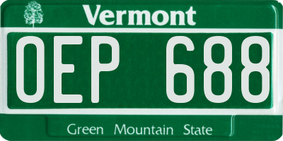 VT license plate OEP688