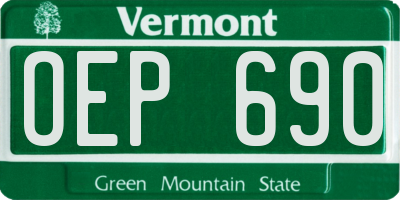 VT license plate OEP690