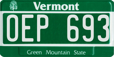 VT license plate OEP693