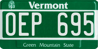 VT license plate OEP695
