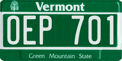 VT license plate OEP701