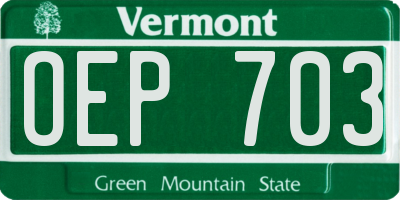 VT license plate OEP703