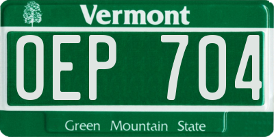 VT license plate OEP704