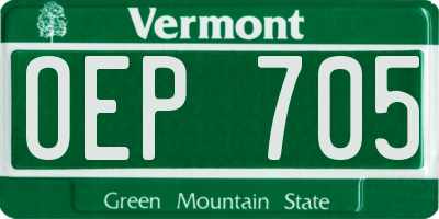 VT license plate OEP705